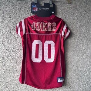 San Francisco 49ers Mesh dog jersey large red gold and white NWT